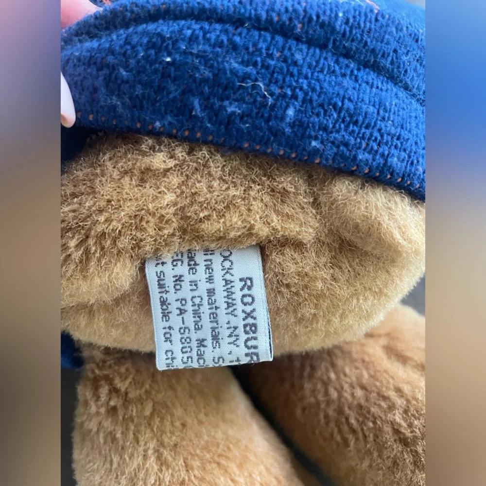 Vintage Roxbury Knicks Plush Bear with Blue Sweater - Picture 5 of 5